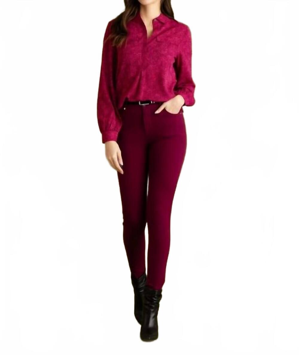 NEW MARBLE marissa print oversized blouse in berry